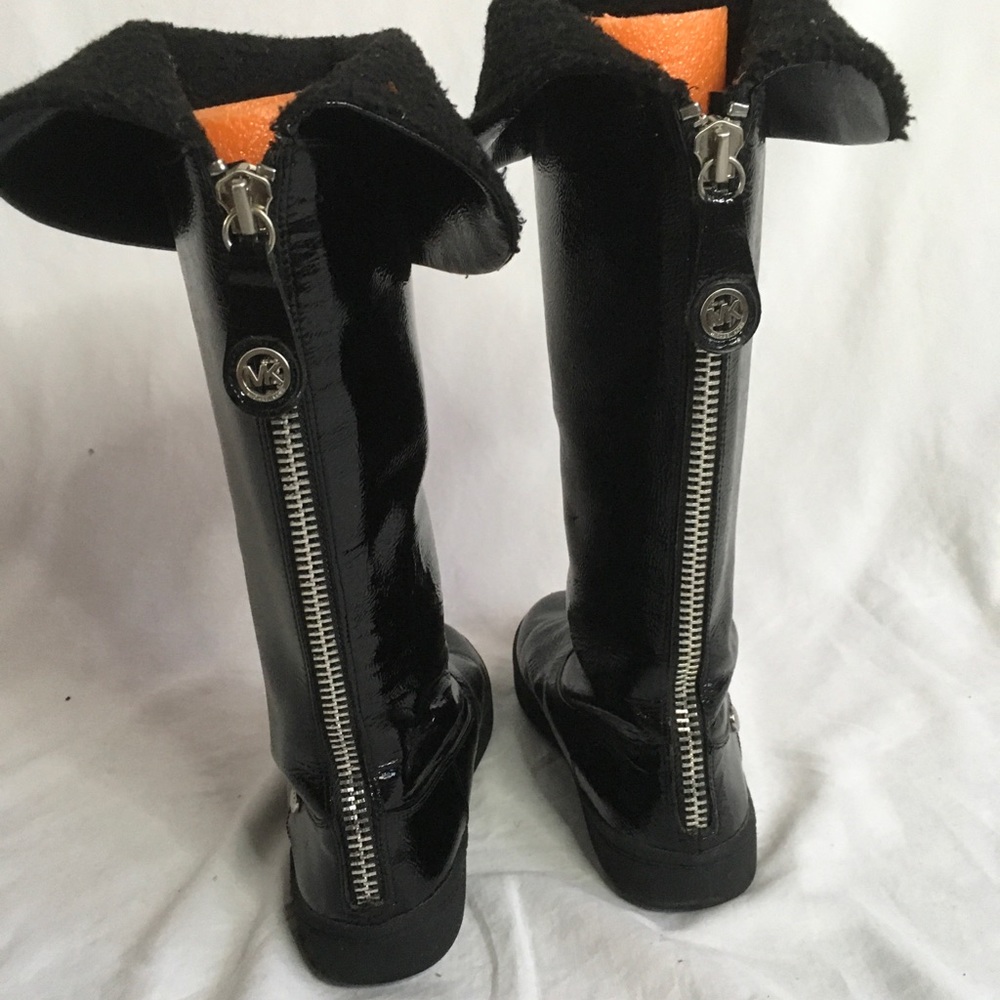 Leather knee high winter boots